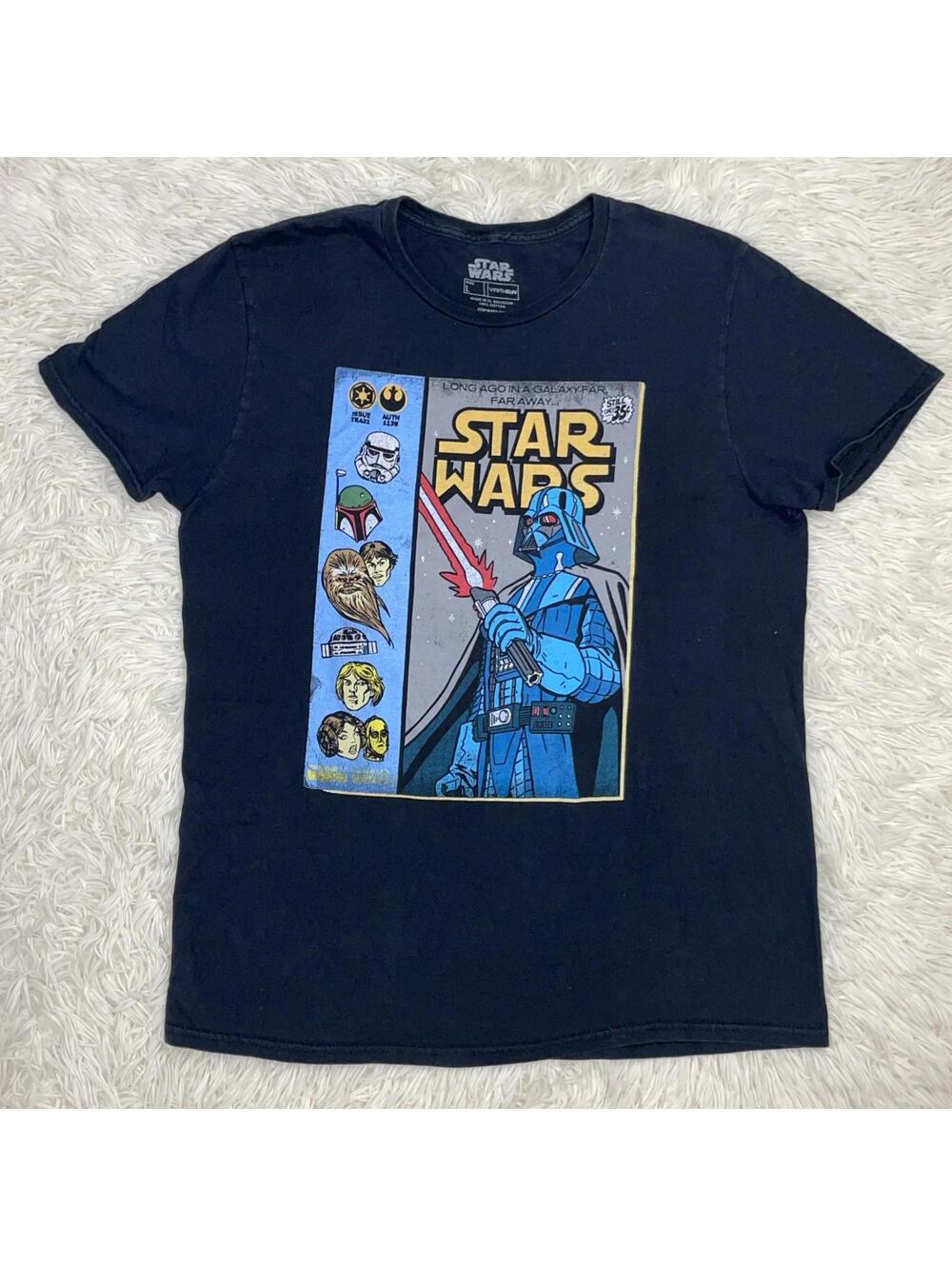 Star Wars T-Shirt Darth Vader Black Short Sleeve Movies Fifth Sun Size L Men
